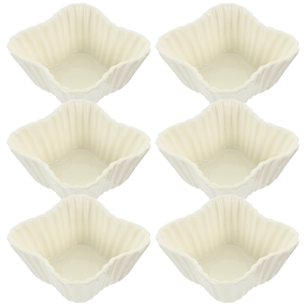 6pcs Creative Ceramic Dipping Bowls Multi-functional Sauce Dishes Appetizer Serving Dish for Dining