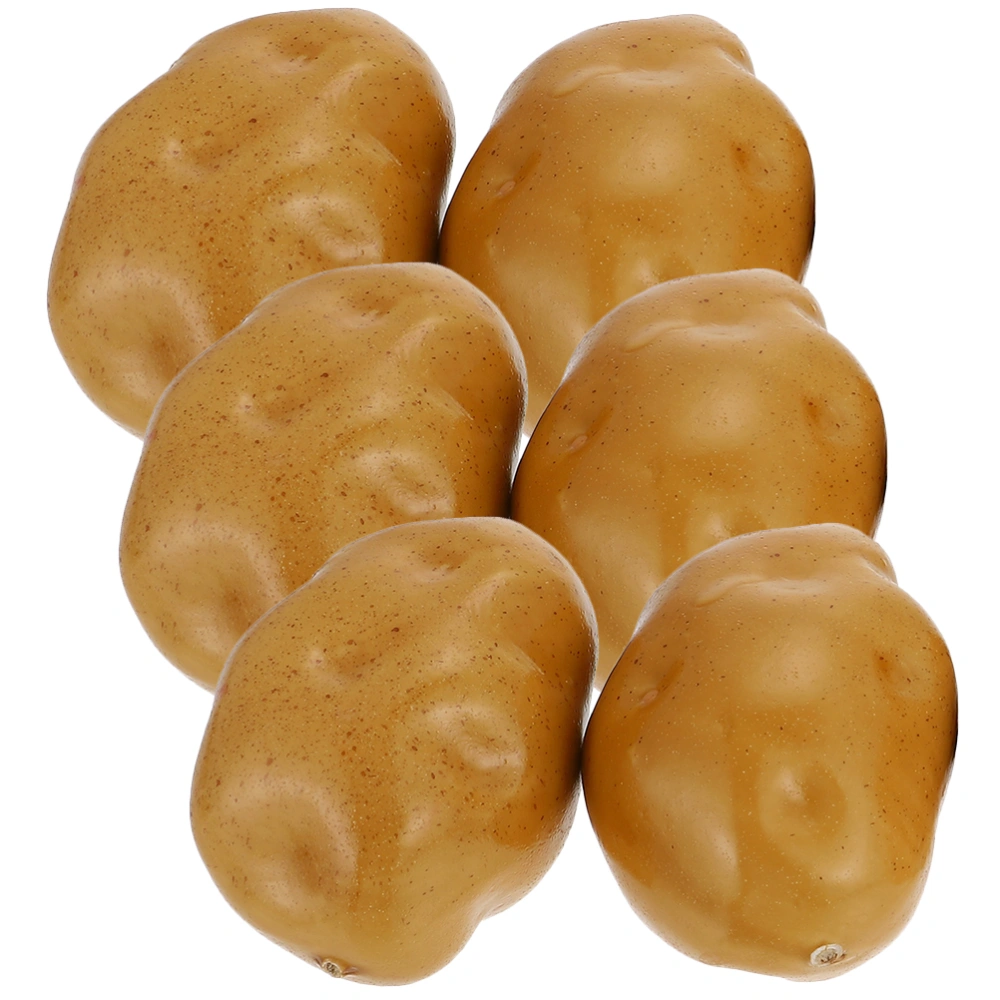 6Pcs Foam Potato Model  Simulated Potato Vegetable Model Artificial Potato Lifelike Vegetable Model