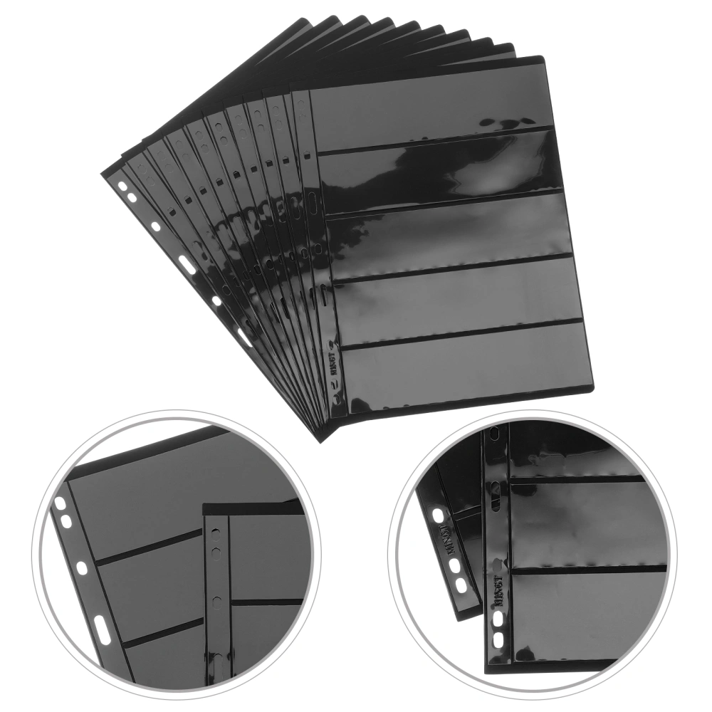 10Pcs Sheets of Binder Classification Stamp Storage Loose-leaf Commemorative Card Storage