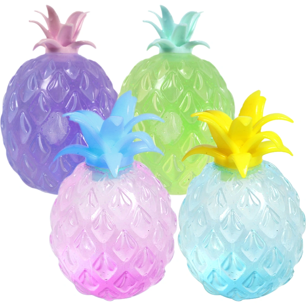 4pcs Pineapple Shaped Toys Lovely Squeeze Toys Party Relaxing Playthings Kid Toys