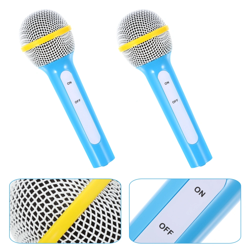 2Pcs Microphone Pretend Toys Children Microphone Props Decorative Microphone Toys Kids Playthings