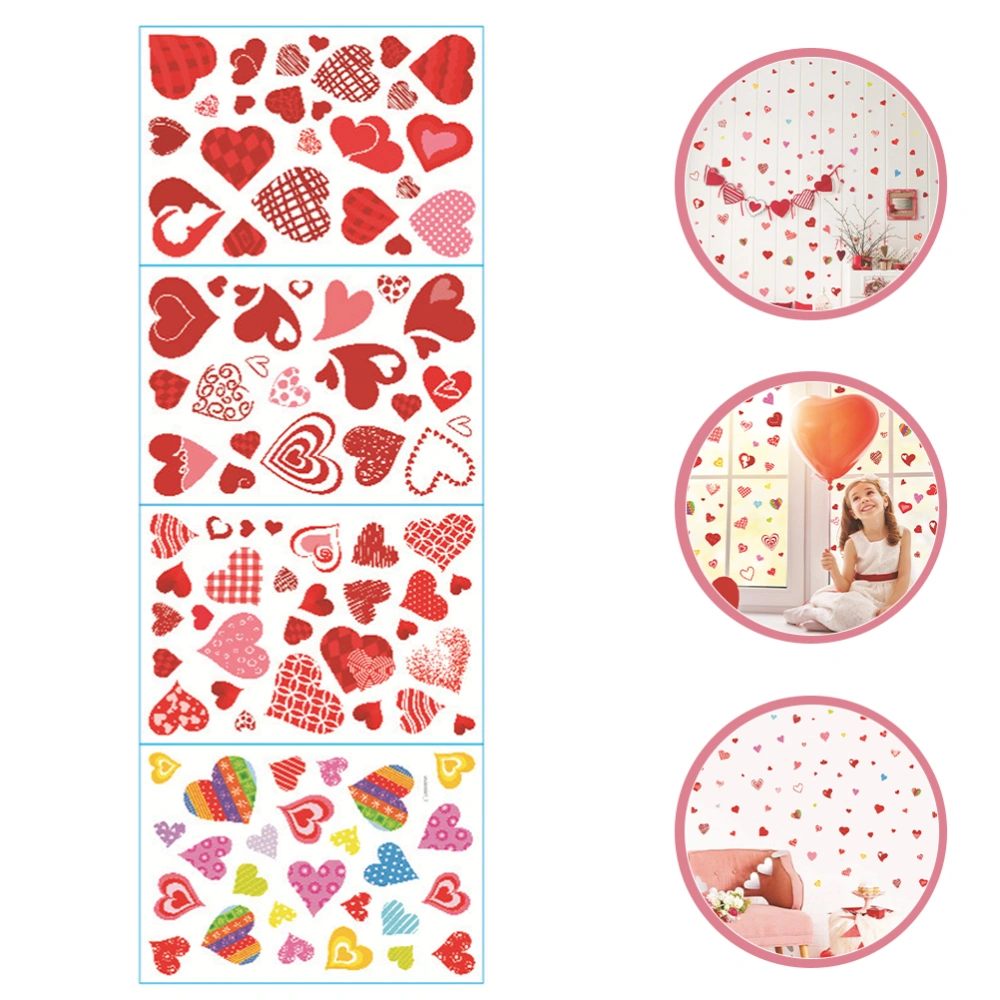 Valentine Cling Window Decorative Sticker Heart Sticker Party Decoration Valentine Decal