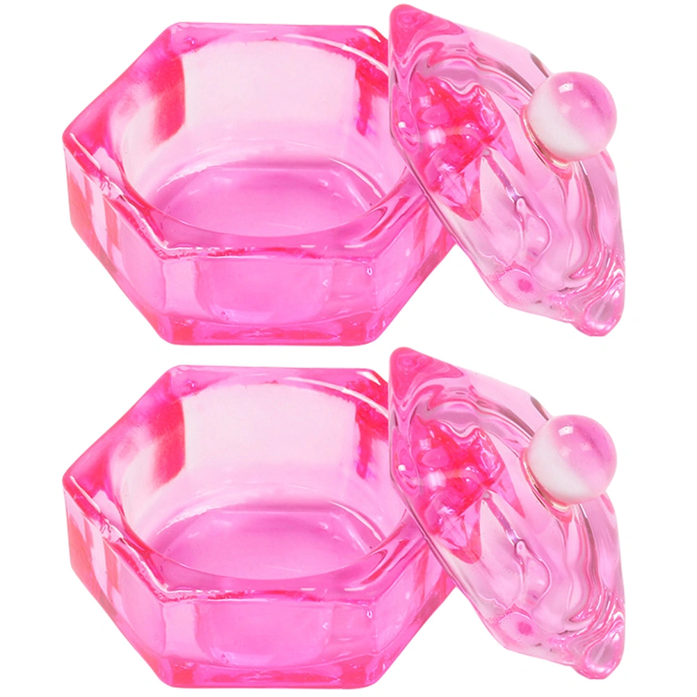 2pcs Glass Liquid Monomer Dish Glass Cups Acrylic Powder Storage Manicure Tools