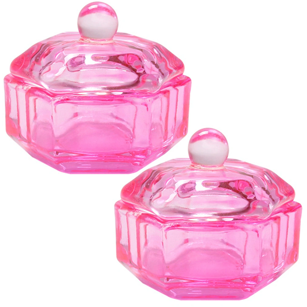 2pcs Glass Liquid Monomer Dish Glass Cups Acrylic Powder Storage Manicure Tools