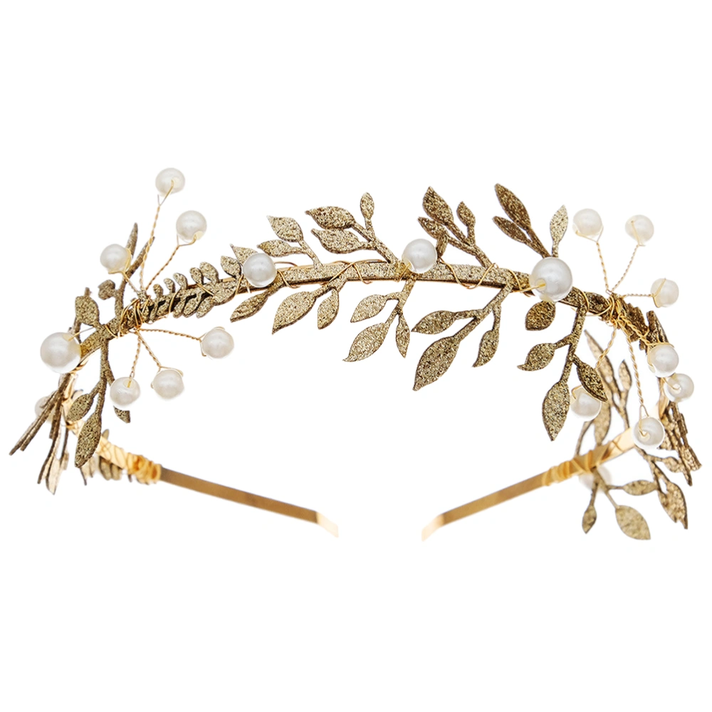 Greek Headband Costumes Dress Up Leaf Branch Pearl Hair Band Wedding Headpiece