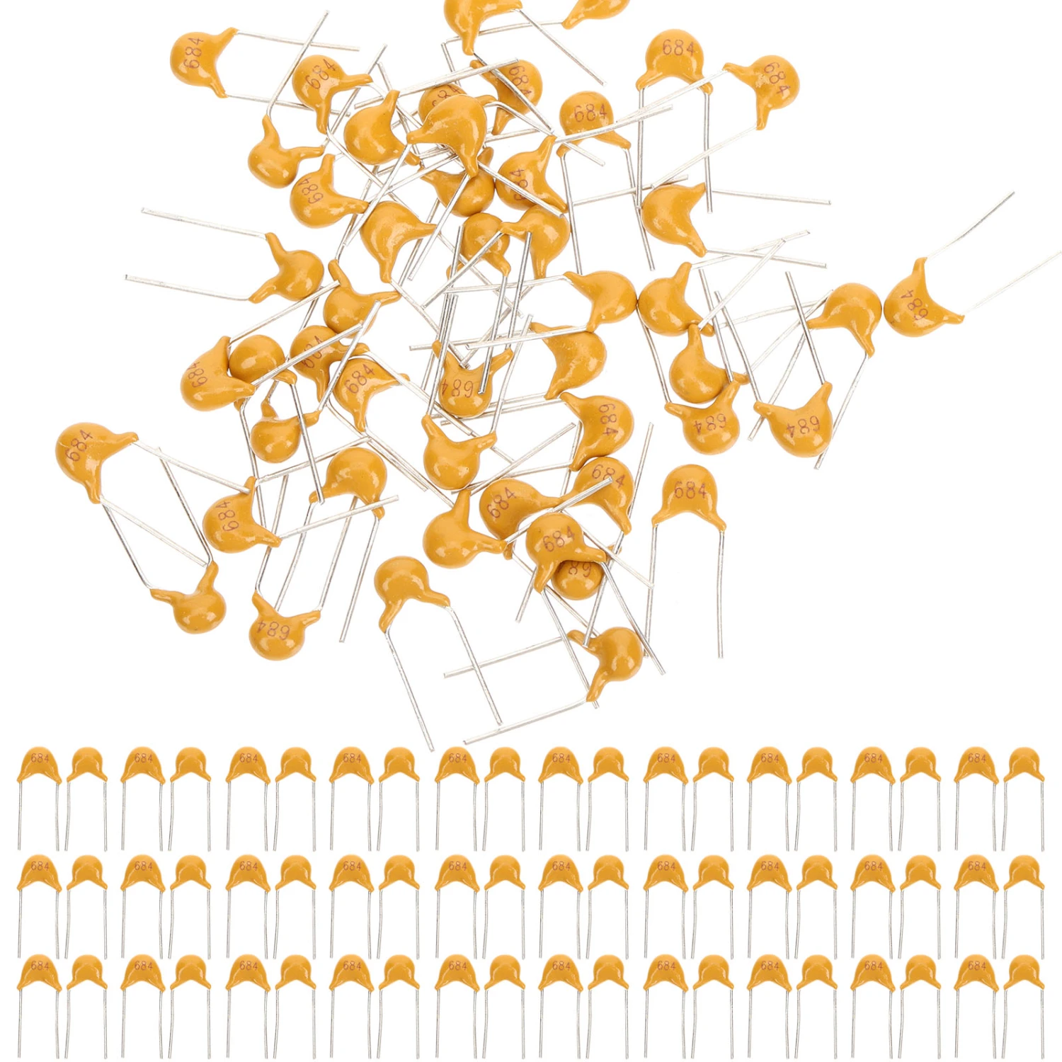 300pcs Ceramic Capacitor 50V 680nf 684K Monolithic Capacitor for Electronics