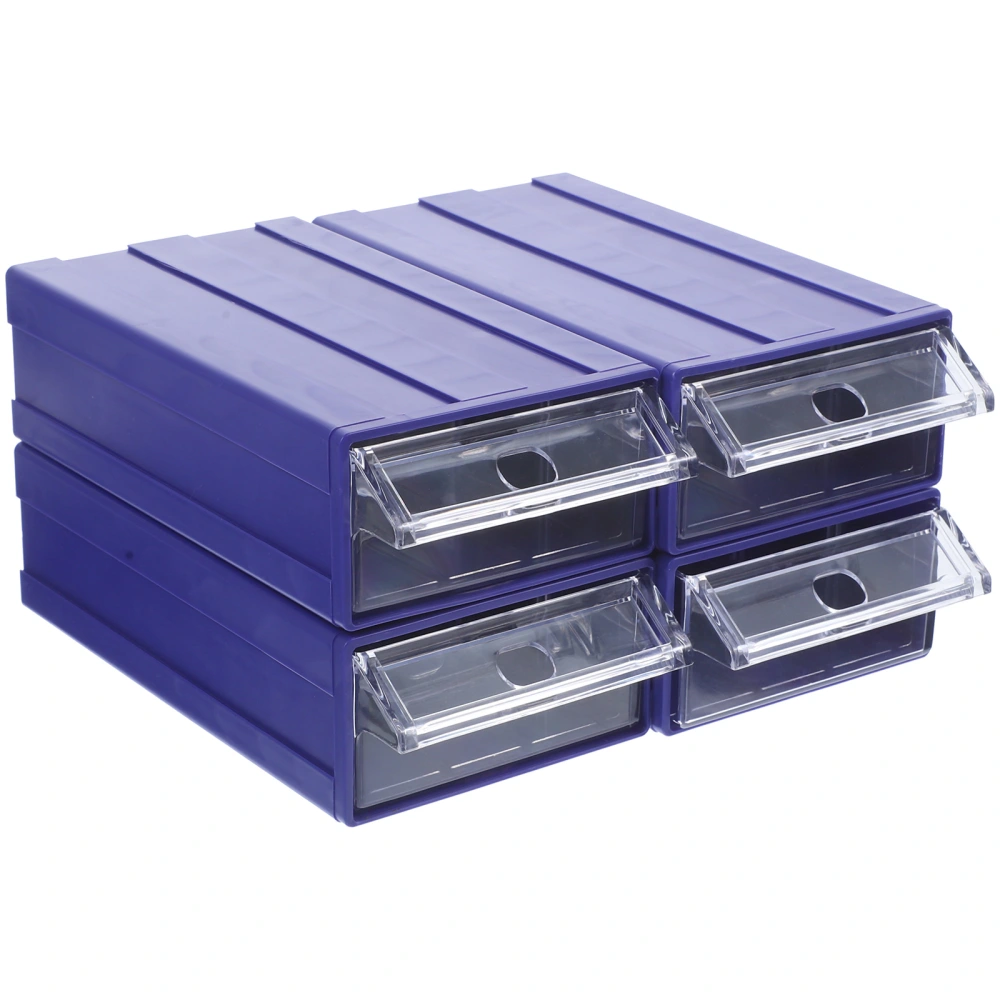 4pcs Stackable Transparent Storage Box Drawer-type Storage Organizer Shoes Holder