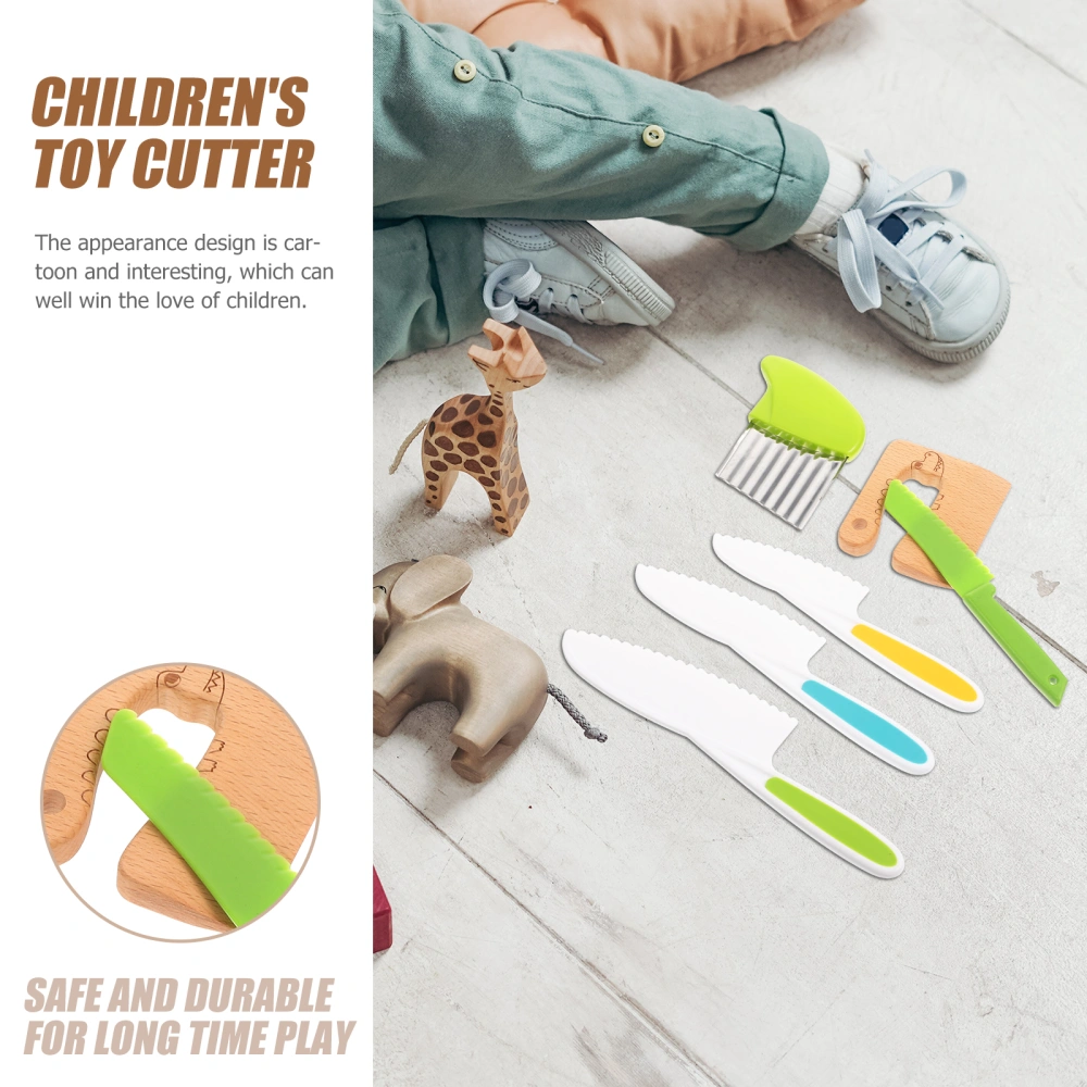 1 Set of Kids Wooden Cutter Toys Veggies Safe Cutters Reusable Wood Cutter Toys Children Toys