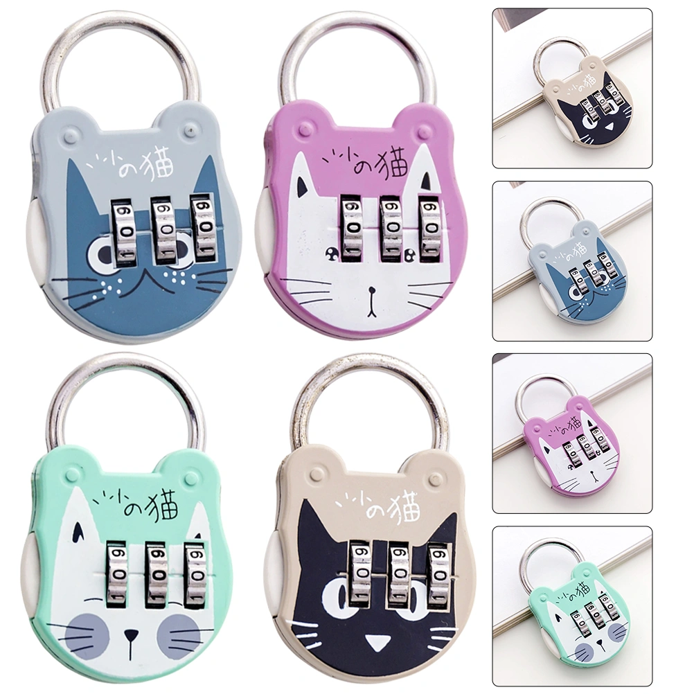 4Pcs Locker Locks Convenient Padlocks Multi-function Combination Locks Home Accessory