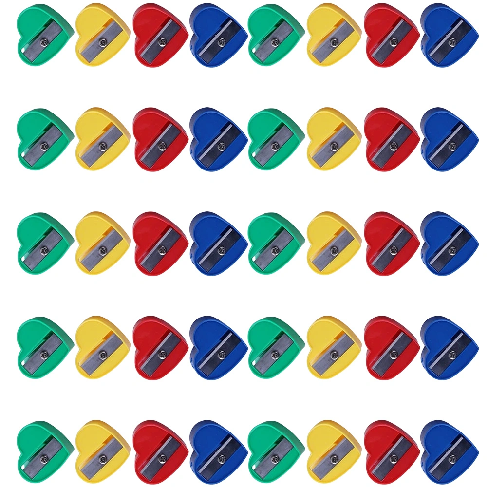 40Pcs Heart Pencil Sharpeners Manual Kids Sharpeners Kids Pencil Sharpeners Kids Award for Gift