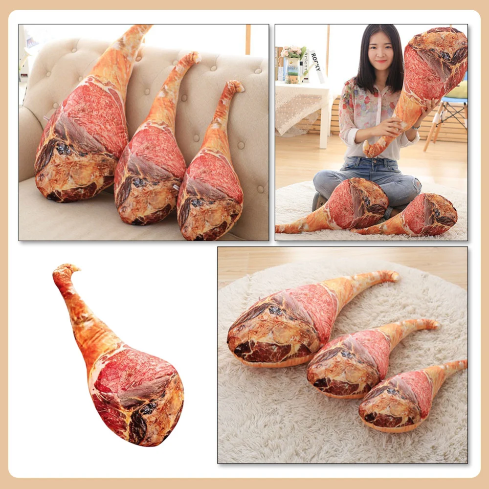 Simulation Ham Pillow Plush Ham Toy Funny Home Ham Decoration Festival Gift