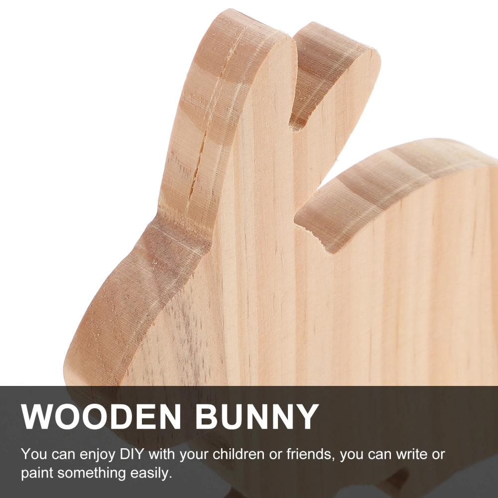 Wood Bunny Decor Easter Rabbit Craft Easter Wooden Bunny Cutouts Decorative Small Bunny Craft