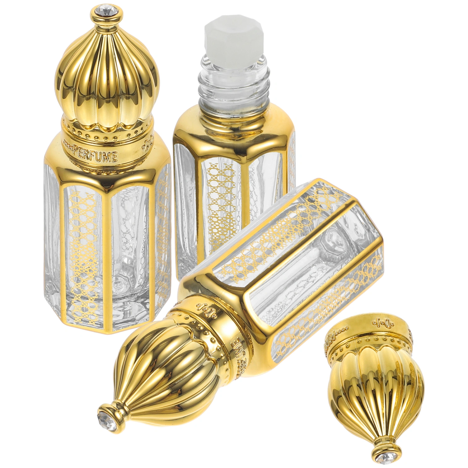 3Pcs Essential Oil Bottle Perfume Roller Bottles Essential Oil Dispensing Bottles Exquisite Roll On Bottles