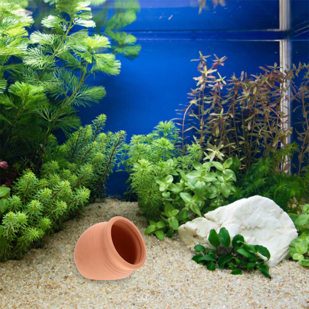 Fish Tank Decoration Ceramic Pot Fish Tank Shelter Cave Aquarium Landscape Decor