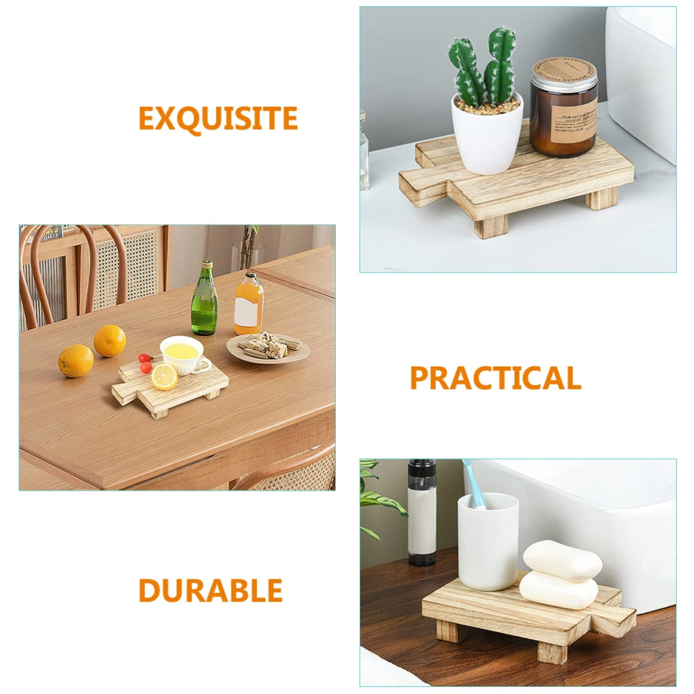 Kitchen Plate Wooden Soap Tray Bathroom Wooden Flowerpot Base Soap Rack