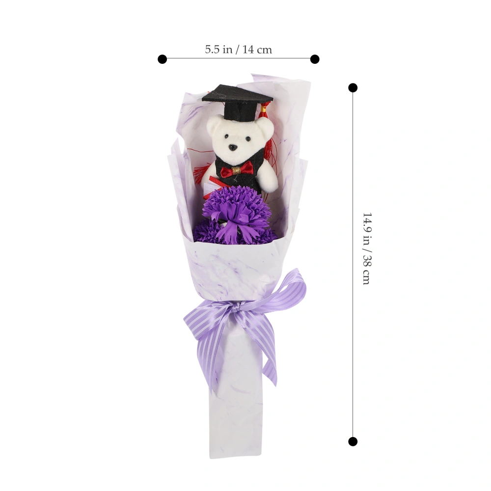 Adorable Graduation Bear Bouquet Present Grad Party Floral Bear Doll Bouquet Gift