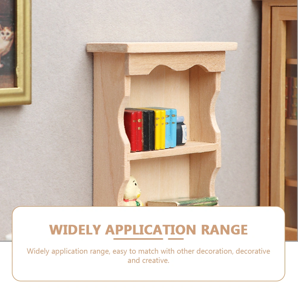 Wear-resistant Miniature Toy Wooden Mini House Decor Decorative Mini Wall Shelf