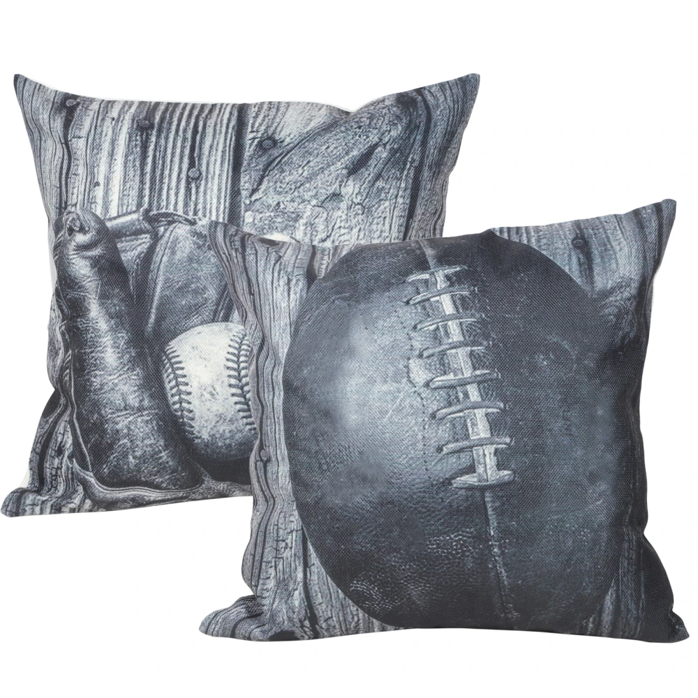 2pcs Multipurpose Pillowcases Baseball Rugby Design Cushion Covers Household Pillow Accessory