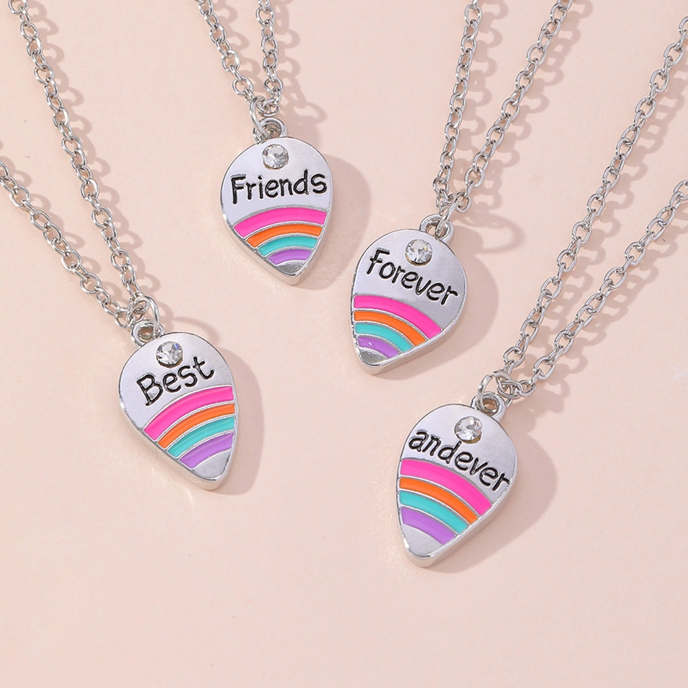 4pcs Best Friend Forever Friend Necklace Friendship Necklace Jewelry Gift for 4 Girls