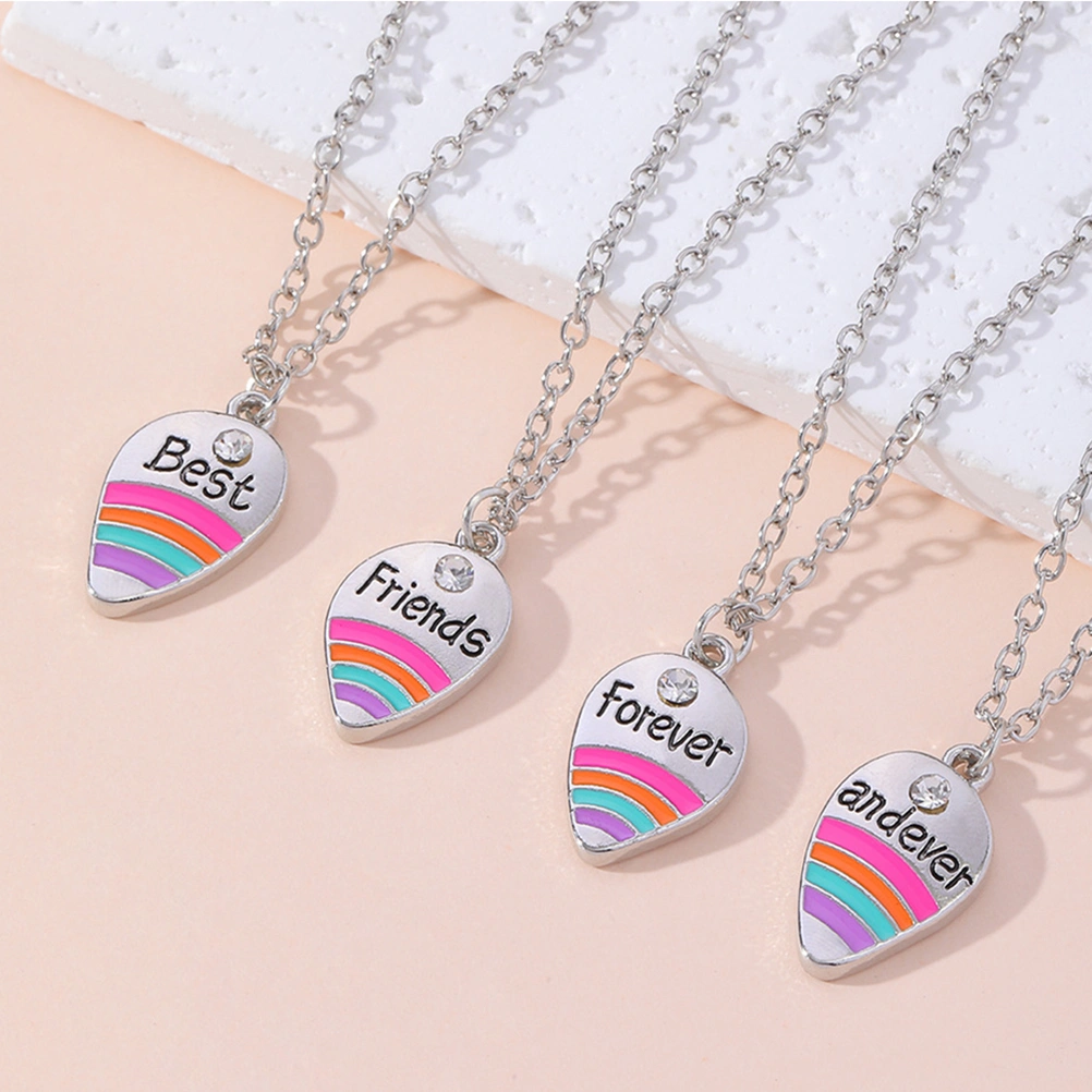 4pcs Best Friend Forever Friend Necklace Friendship Necklace Jewelry Gift for 4 Girls