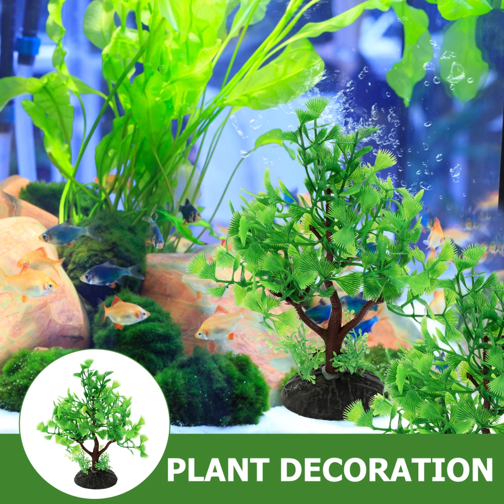 2Pcs Decorative Faux Plants Wear Resistant Aquarium Plants Replaceable Aquarium Decors