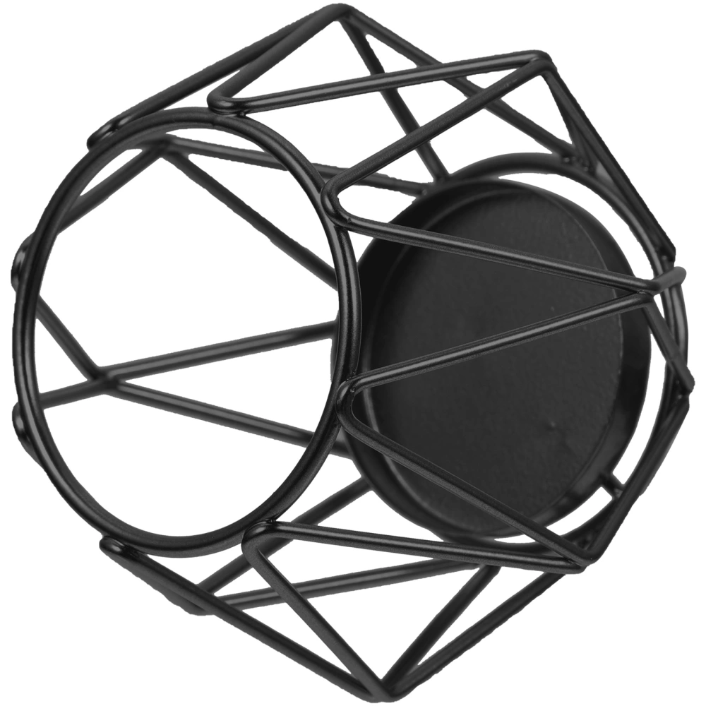 Black Geometric Tealight Candle Holder Wedding Reception Candlestick Decor for Table Centerpiece