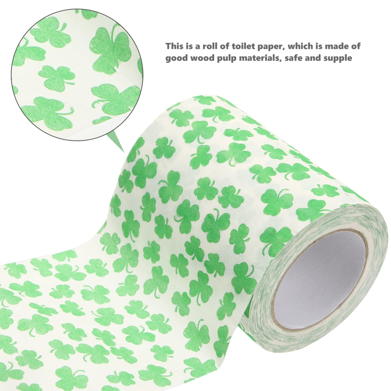 2 Rolls Clover Pattern Toilet Paper Roll Paper Tissue Paper Bathroom Toilet Paper Roll