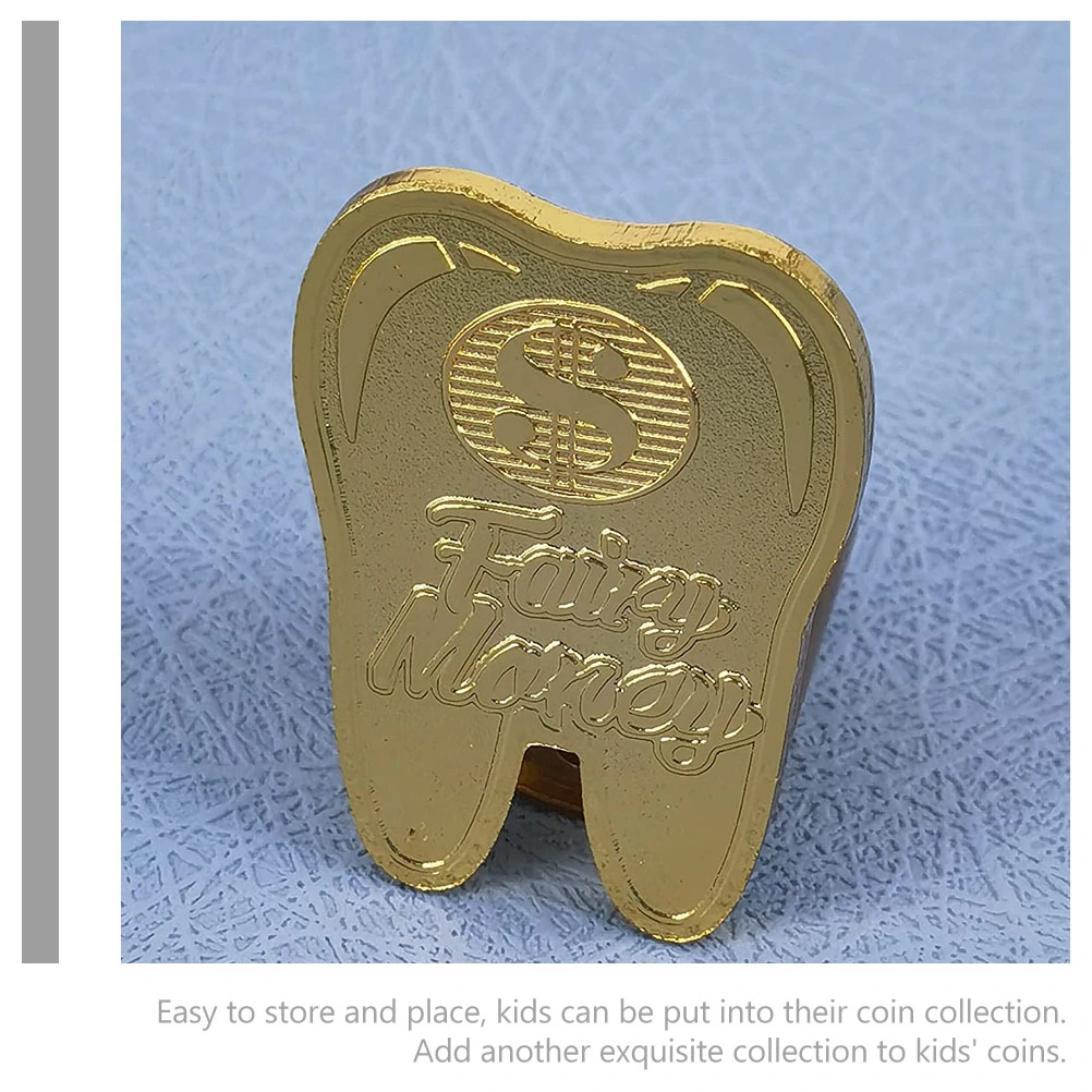 2Pcs Kids Tooth Souvenir Coin Children Coin Decors Delicate Craft Coins Kids Accessory