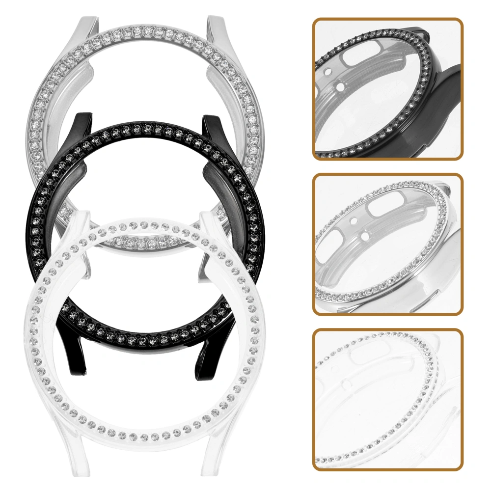 3pcs Exquisite Watch Case Rhinestone Watch Protector Compatible for Galaxy Watch 4/5