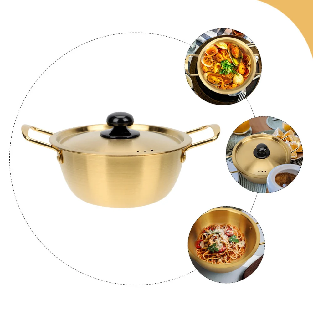 Korean Ramen Noodle Pot Fast Heating Stainless Steel Noodle Pot for Kitchen