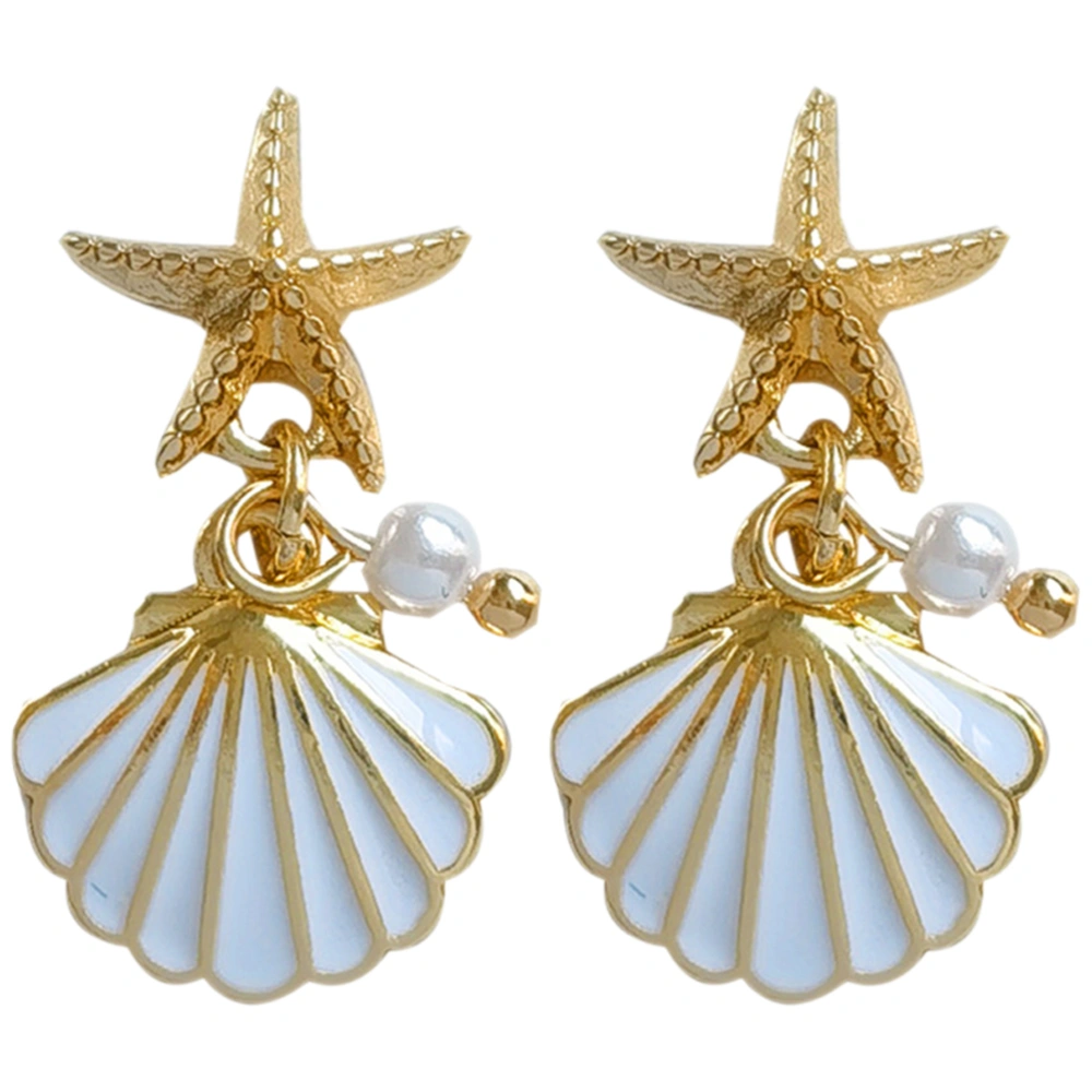 1 Pair Dangle Shell Earrings Pearl Earrings Shell Pendant Earrings Fashion Jewelry Gift