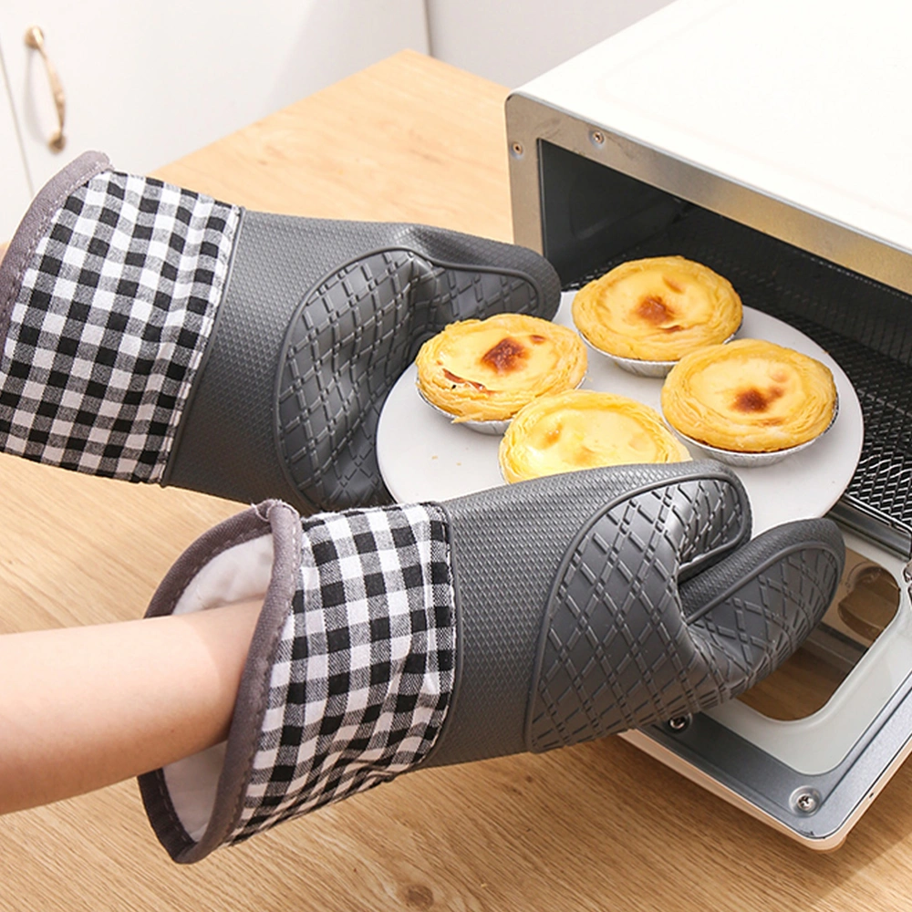 1 Set Oven Gloves Pot Holders Heat Resistant Mittens Baking Protective Gloves Oven Mitts