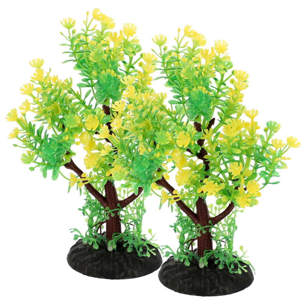 2Pcs Decorative Faux Plants Wear Resistant Aquarium Plants Replaceable Aquarium Decors