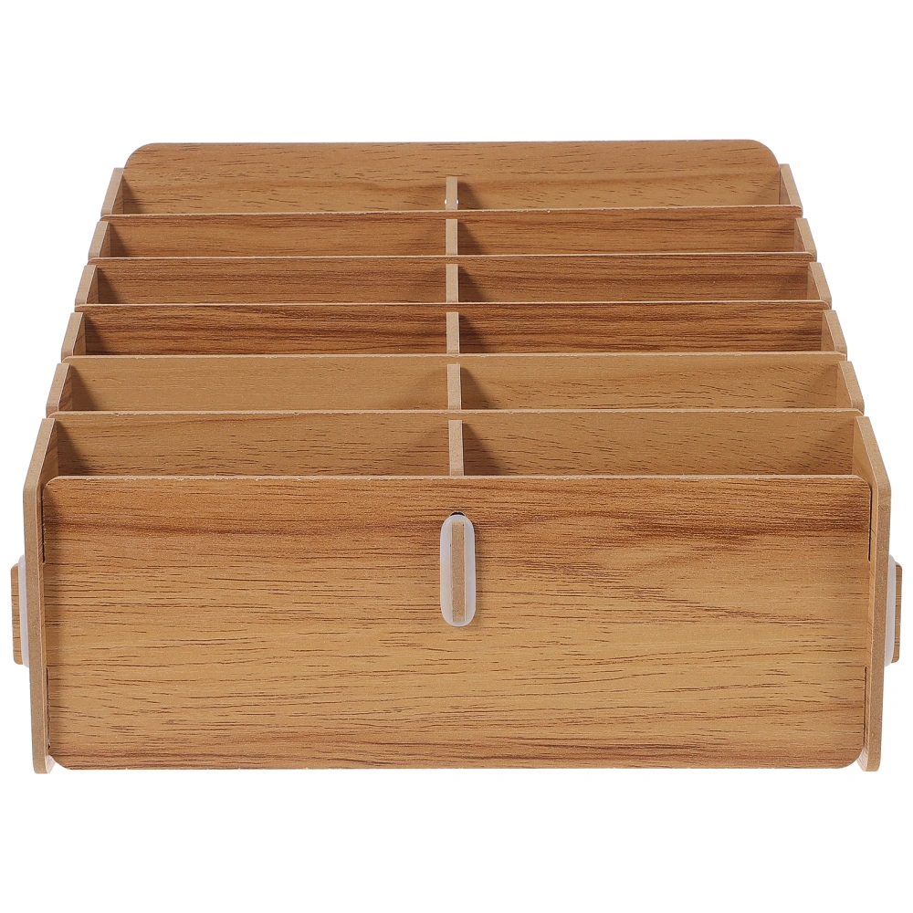 Game Cards Storage Box Portable Multi-grid Cards Sorter Wooden Card Case