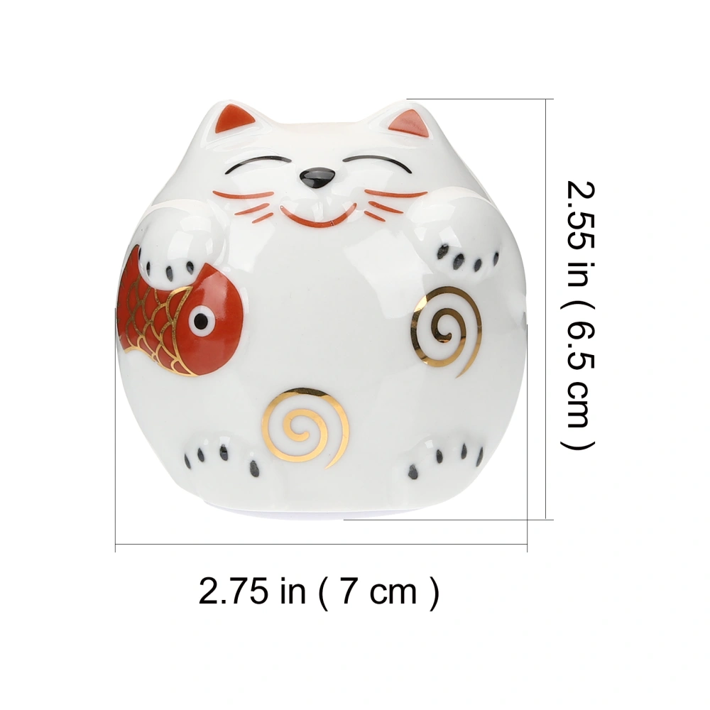 Fortunate Cat Piggy Bank Ceramic Maneki Neko Coin Bank Porcelain Money Change Pot