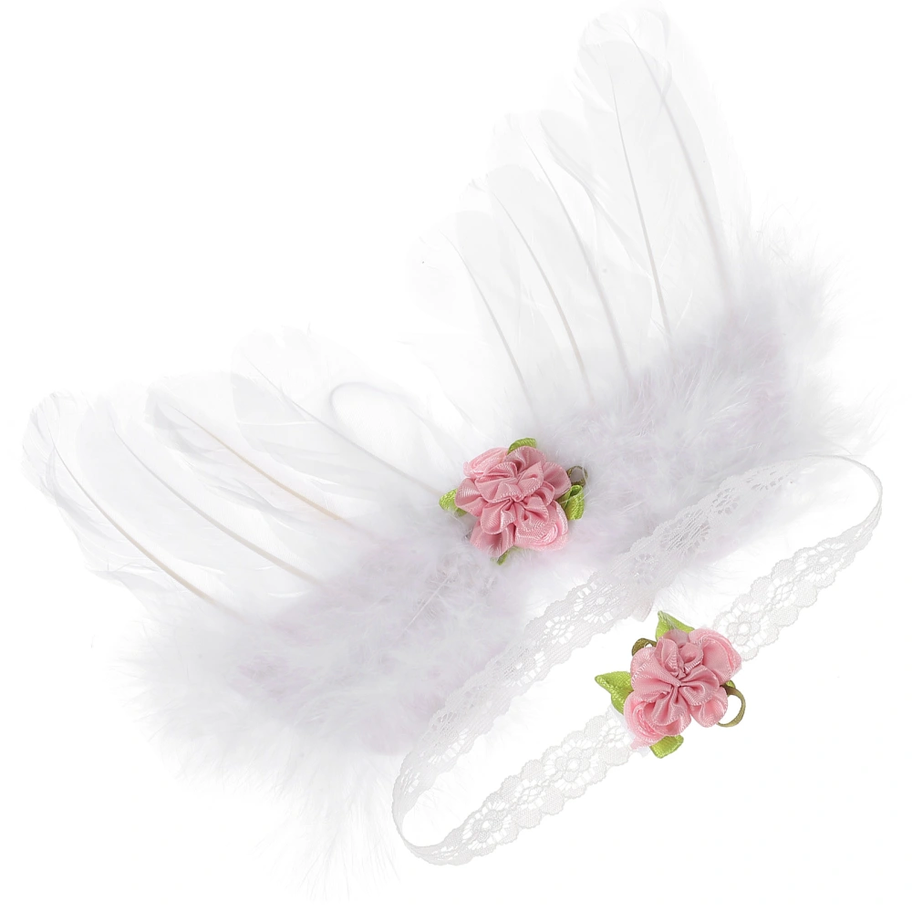 1 Set Angel Fairy Wing Baby Costume Prop Kids Cosplay Headband Photo Props