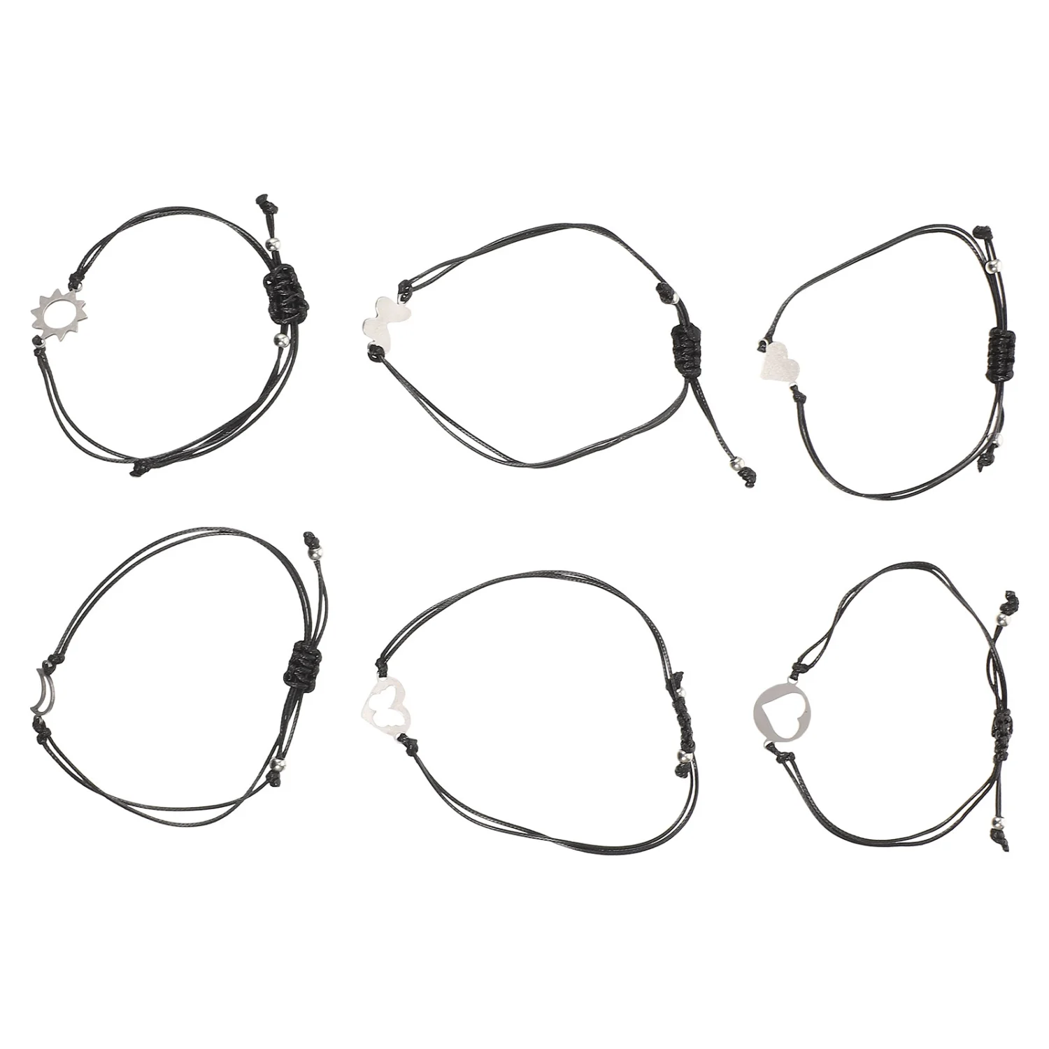 6Pcs Couple Bracelet String Woven Bracelet Friendship Relationship Bracelet Anklets