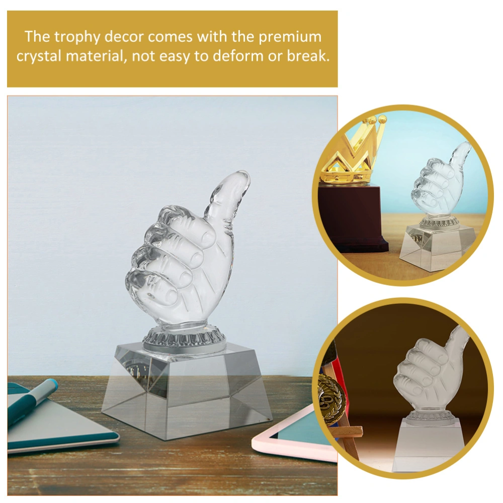 Hand-shaped Crystal Decor Transparent Prize Trophy Decorative Award Trophy Prize Supply