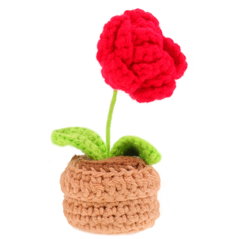 Crochet Artificial Flowers DIY Birthday Gift Crochet Flowers Desk Home Decoration