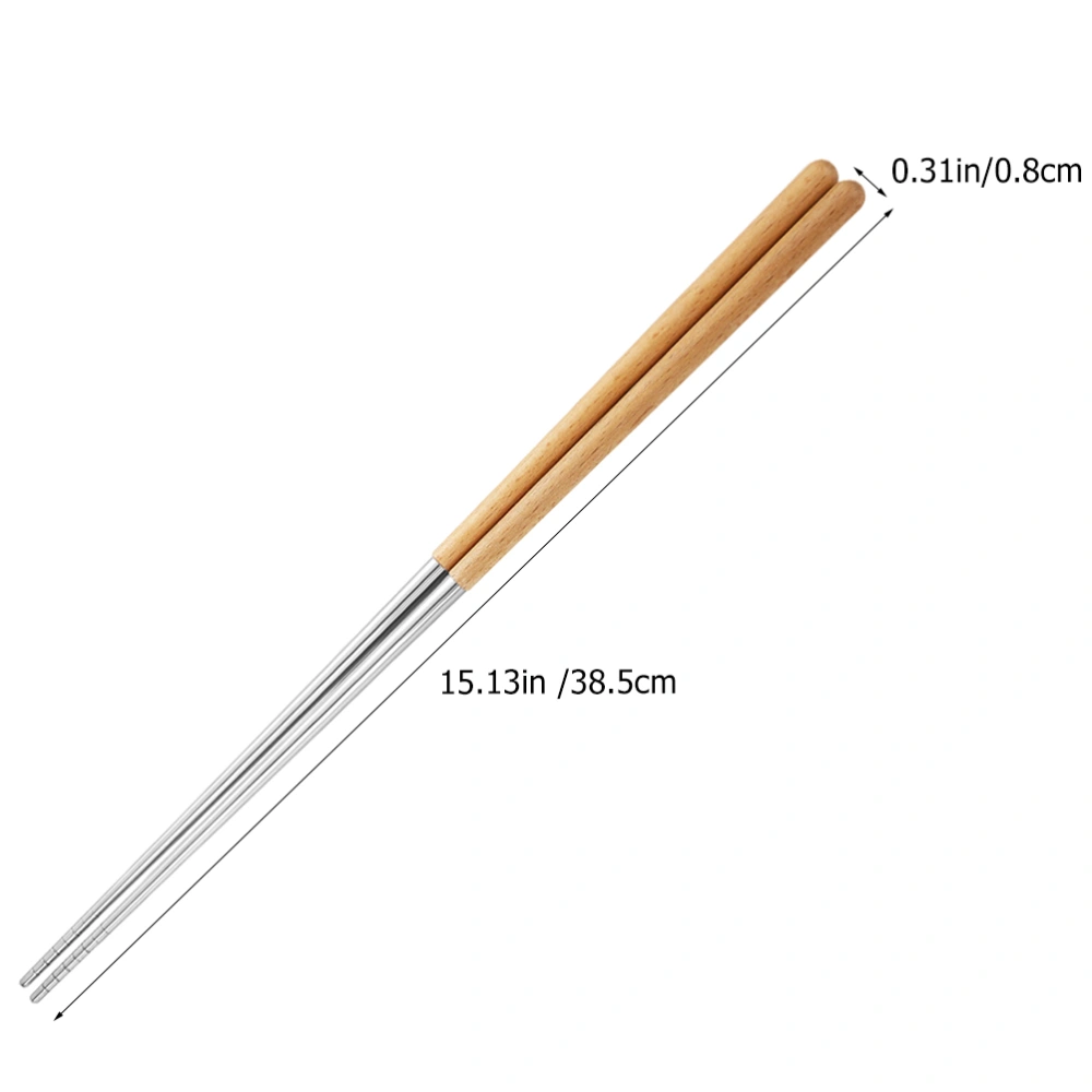 2 Pairs of Frying Long Chopsticks Wooden Noodle Chopsticks Long Hot Pot Chopsticks