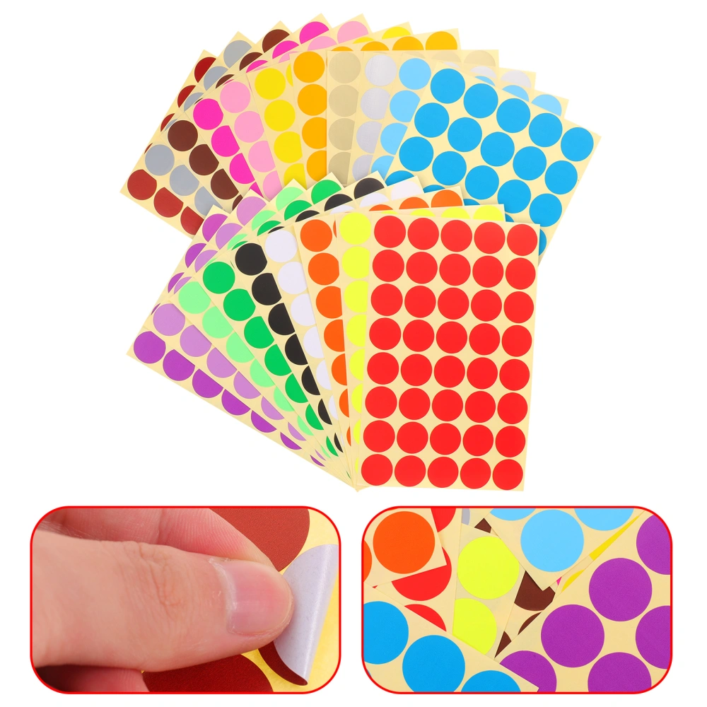 20 Sheets of Multifunction Dot Decals Round Label Sticker Round Classification Stickers Label Sticker