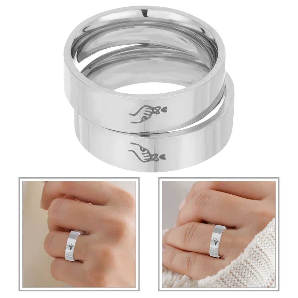 1 Pair Matching Promise Rings Couples Love Rings Finger Rings for Engagement Wedding