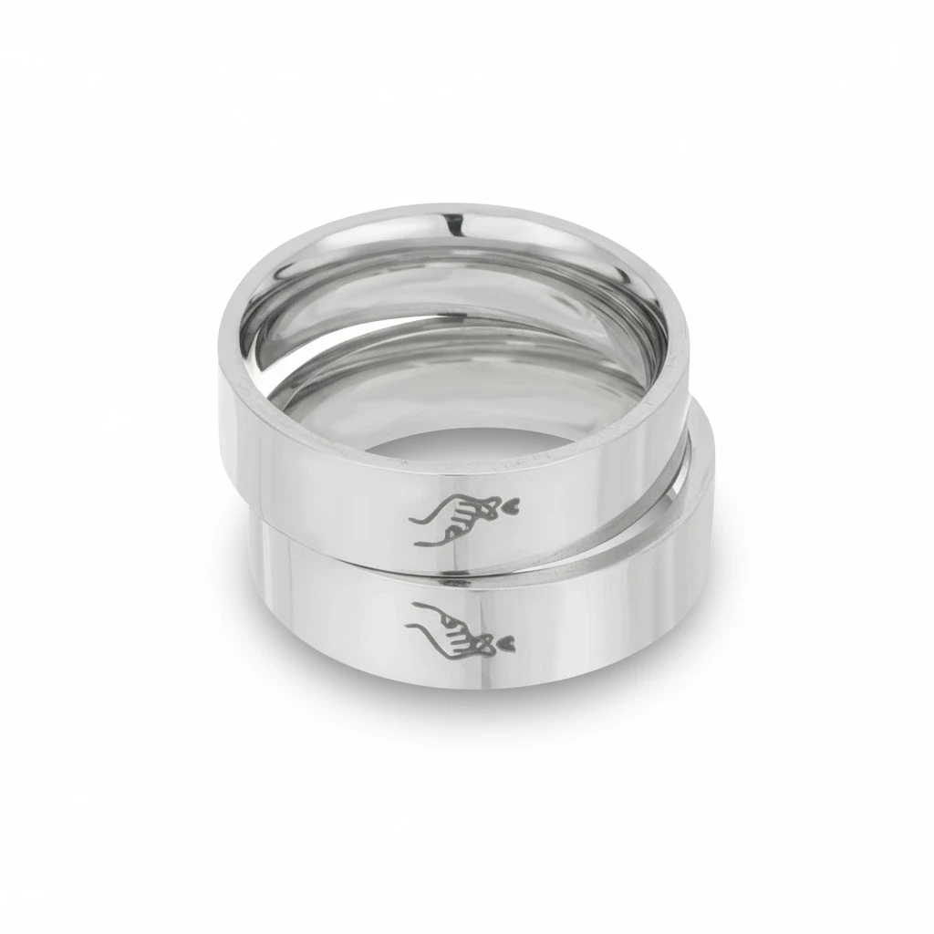 1 Pair Matching Promise Rings Couples Love Rings Finger Rings for Engagement Wedding