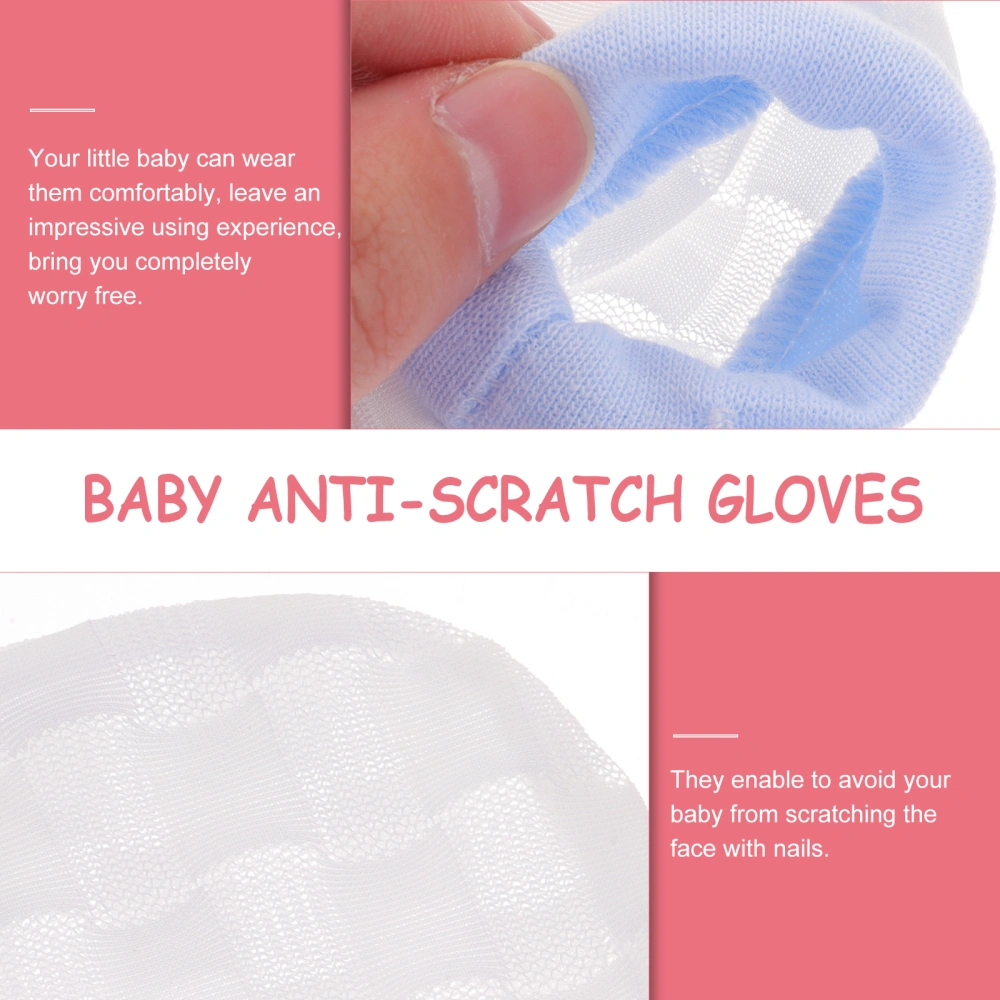 2 Pairs of Anti-scratch Toddler Gloves Ice Silk Baby Mittens Adjustable Infant Mittens