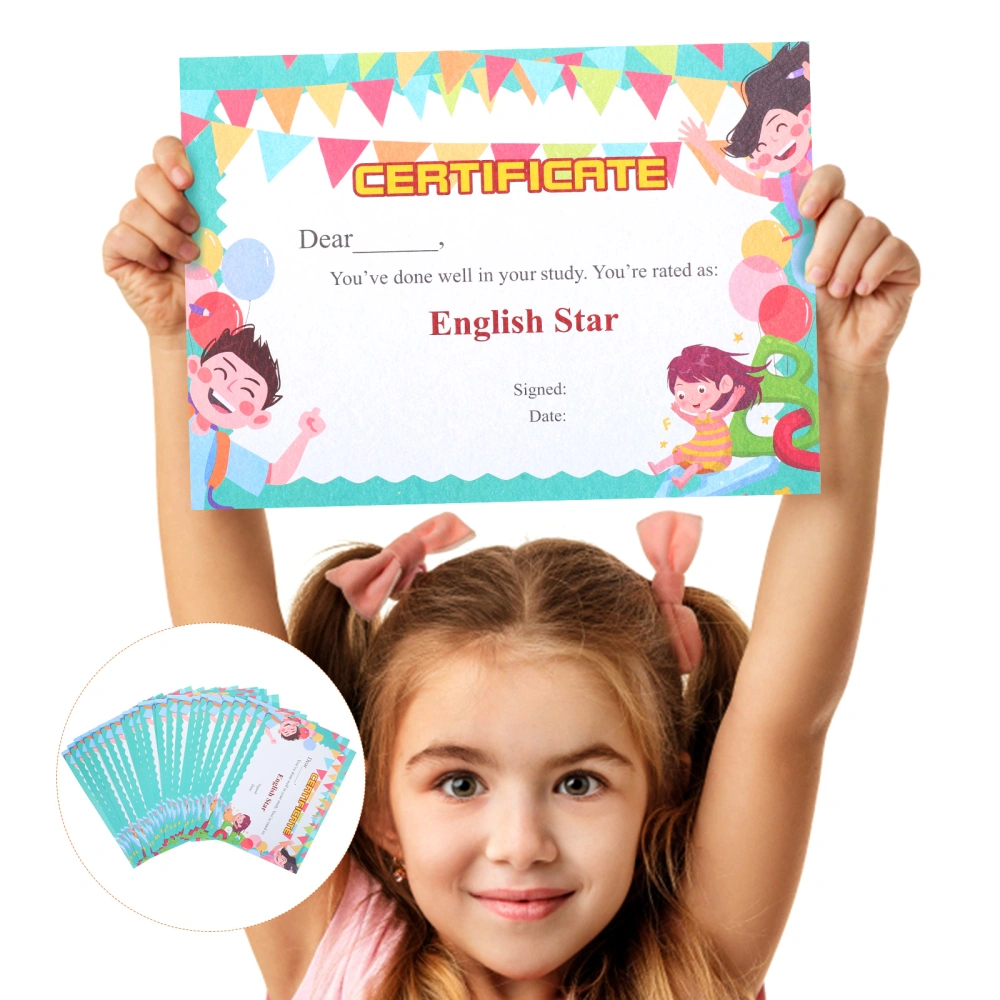 50Pcs Certificate of Completion for Kids English Star Award Certificates School Certificate of Award