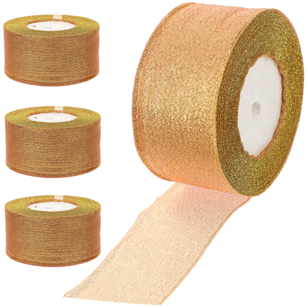 4 Rolls of Gift Ribbon Wrapping Ribbons Decorative Ribbons Present Wrapping Ribbons