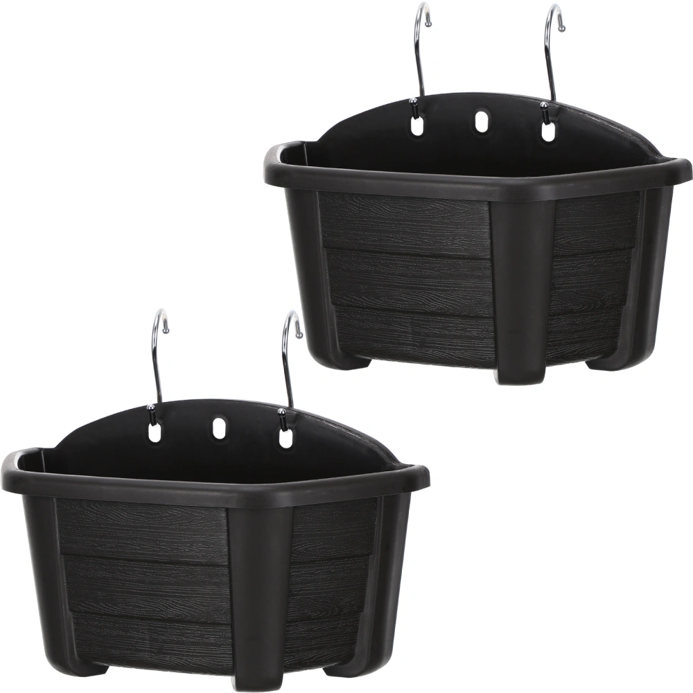 2 Pcs Hanging Flower Pots Wall Hanging Flower Buckets Flowerpots with Hooks for Indoor Outdoor