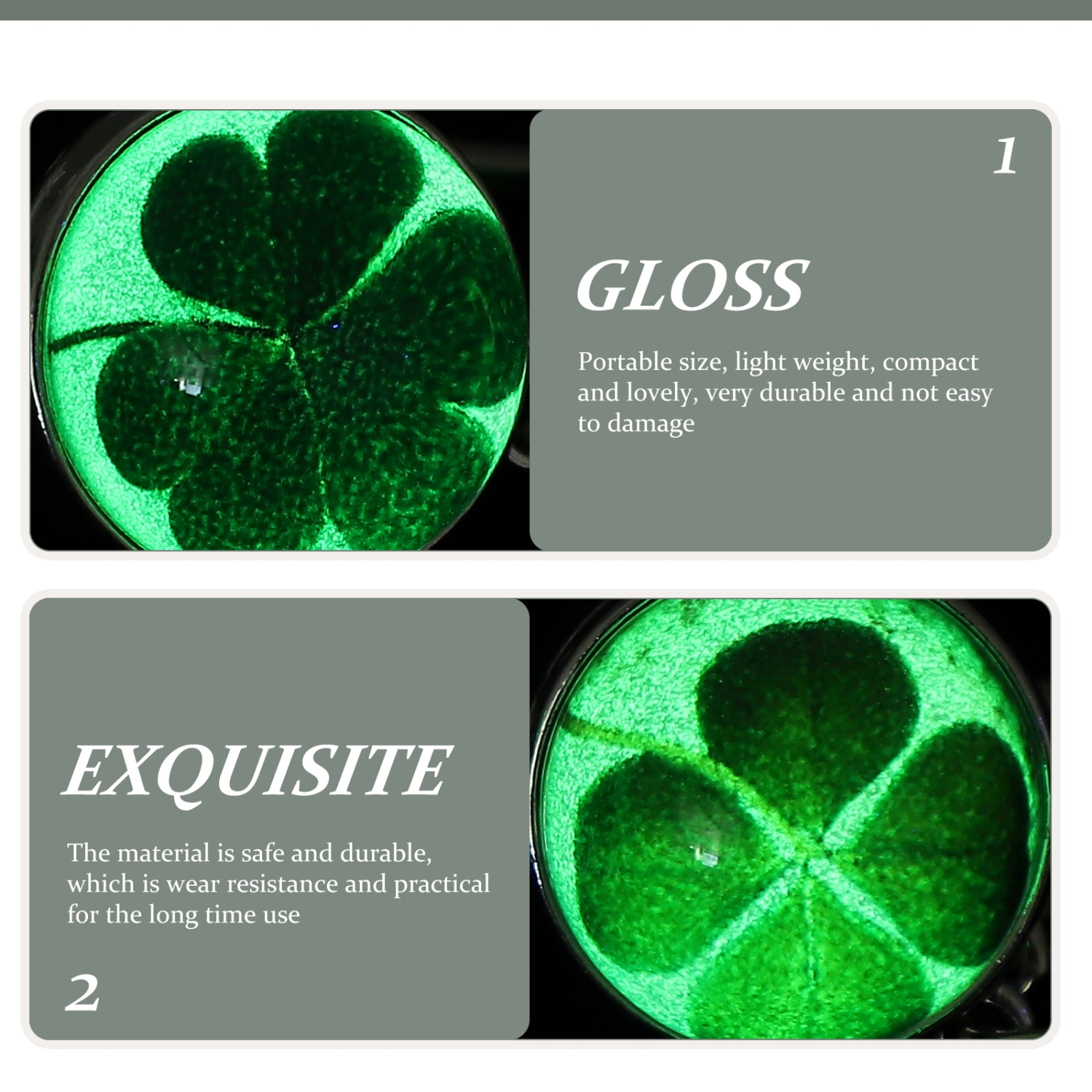 3Pcs Four Leaf Keychains Noctilucent Festival Key Ring St. Patrick's Day Gift