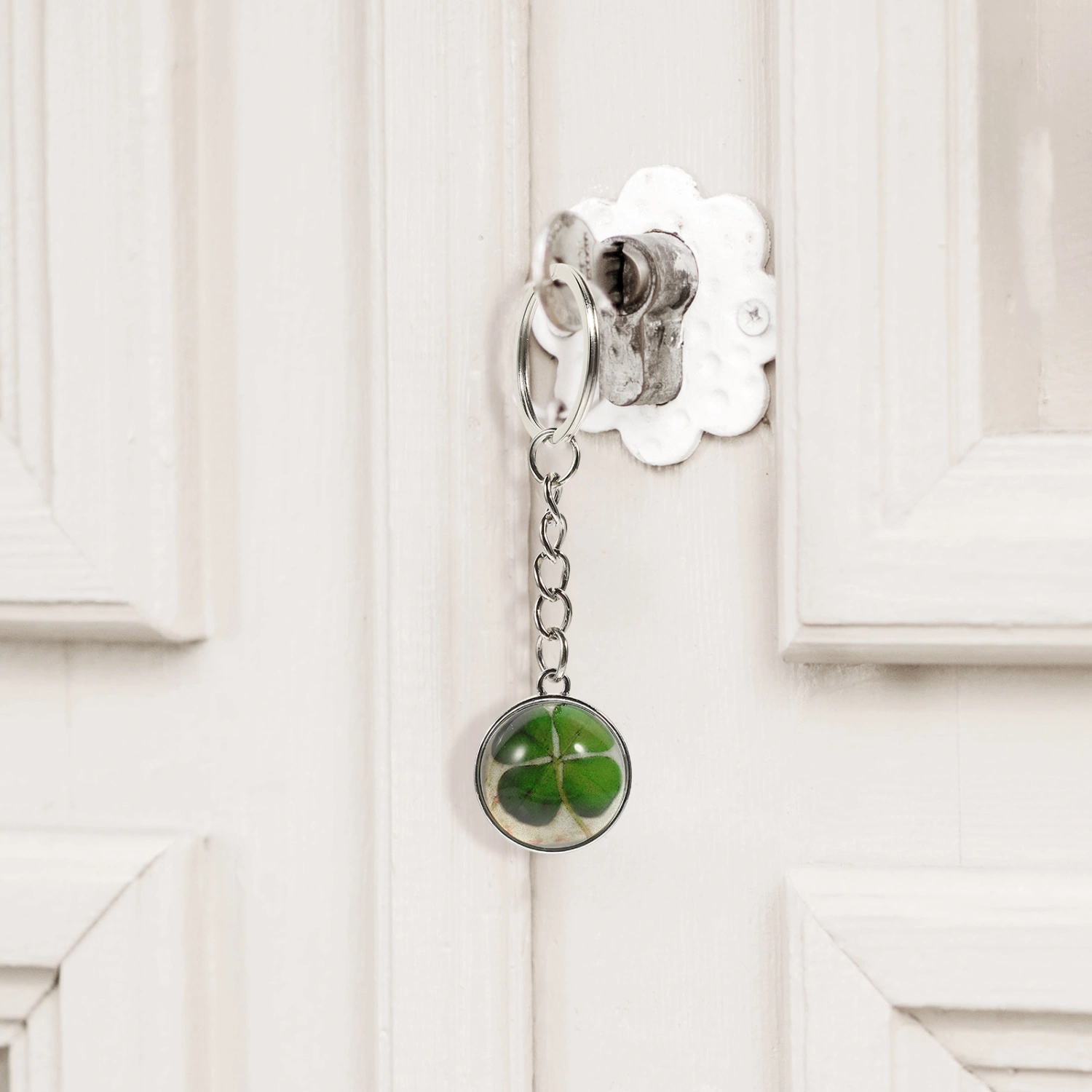 3Pcs Four Leaf Keychains Noctilucent Festival Key Ring St. Patrick's Day Gift