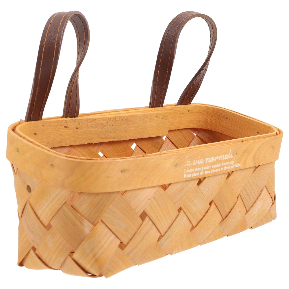 Vintage Woven Basket Wall Hanging Storage Holder Woven Basket for Bathroom Kitchen